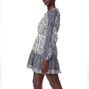 NEW: Sam Edelman Women's Scoop-Neck Long-Sleeve Dress in Paisley Fields